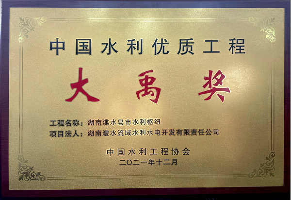 中國水利優(yōu)質(zhì)工程大禹獎(jiǎng)